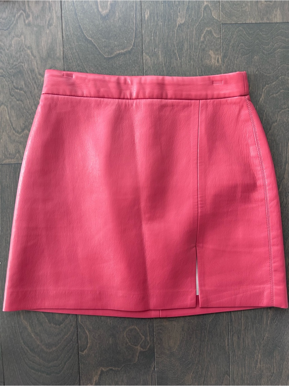 Wilfred Coral Pink Leather Mini Skirt